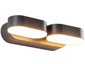 Φωτιστικό Τοίχου – Απλίκα Vesc LG1682G 23×9,5×5,4cm Led 630lm 13W 3000K Dark Grey Aca