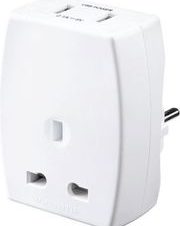 ADAPTOR ALTA 70126 ALFAONE TRAVEL UK ΣΟΥΚΟ + 2XUSB ΛΕΥΚΟΣ