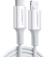 UGREEN CHARGING CABLE MFI US171 18W PD TYPE-C TO LIGHTNING I6 WHITE 1M 10493 3A